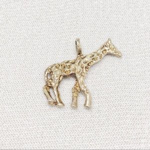 Vintage Sterling Silver Giraffe Pendant Handmade Artisan